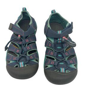 Keen Kids Newport H2 Sandals Size 4 Blue Outdoors Waterproof Strappy Textile